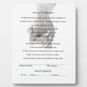 Plaque de Wedding Vow