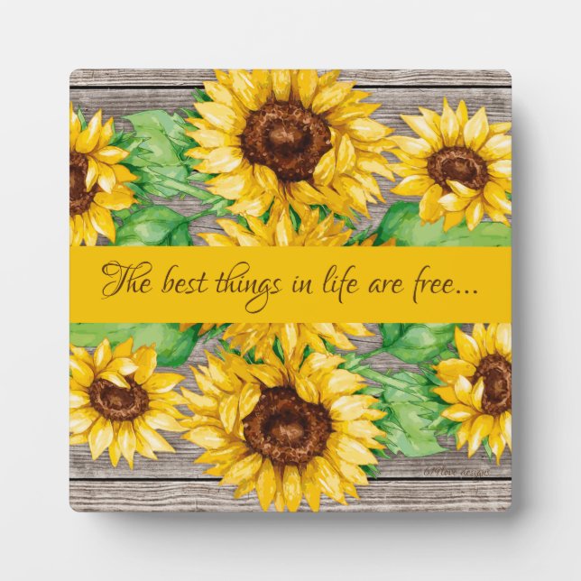 Plaque d'encouragement de l'aquarelle de tournesol (Devant)