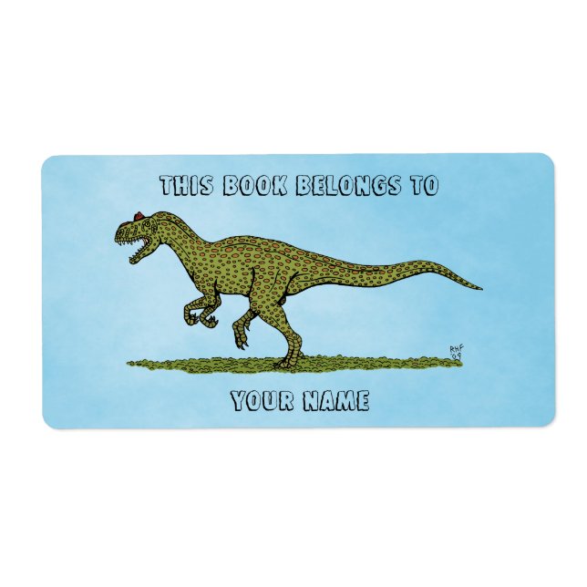 Plaque d'enregistrement Jurassic Dinosaur Allosaur (Devant)