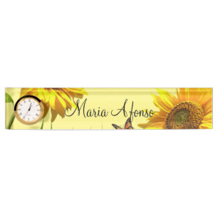 Plaque d'identification du comptoir de tournesol