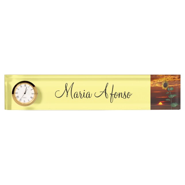 Plaque d'identification Sunset Desk Sunflower (Devant)