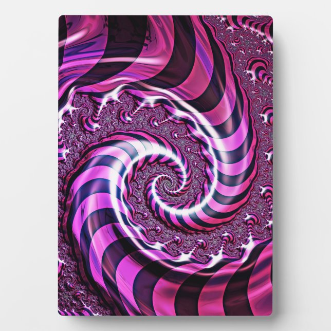Plaque d'illusion de spirale rose et noire (Devant)