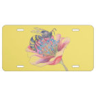 abeille sur le permis rose de fleur