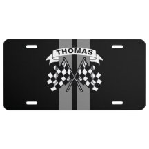 Drapeau Race Gris Race Stripes Personnalisées