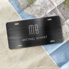 Métal brossé noir monogrammé