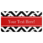 Noir Blanc LG Chevron Rouge Nom Monogramme