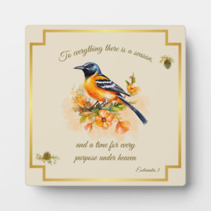 Plaque d'oriole de Songbird Ecclesiastes 3