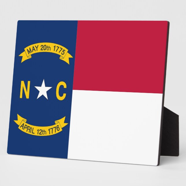 Plaque drapeau de l'État de Caroline du Nord (Côté)