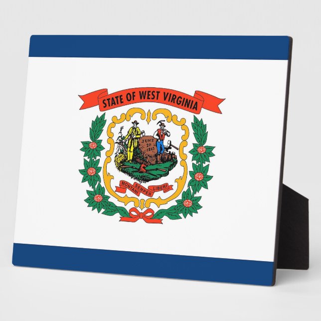 Plaque drapeau de l'État de Virginie-Occidentale (Côté)