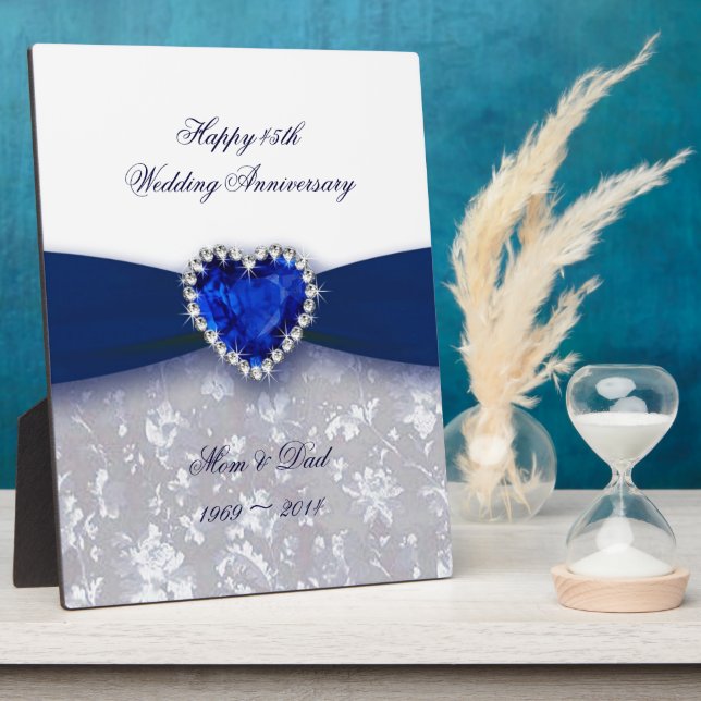 Plaque du 45e anniversaire du Mariage Damask (Côté)