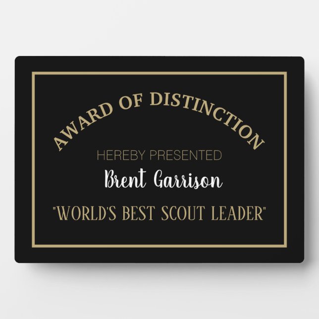 Plaque du meilleur chef scout du monde (Devant)