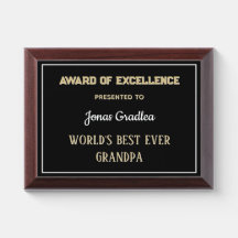 Plaque du prix du meilleur grand-père de tous les