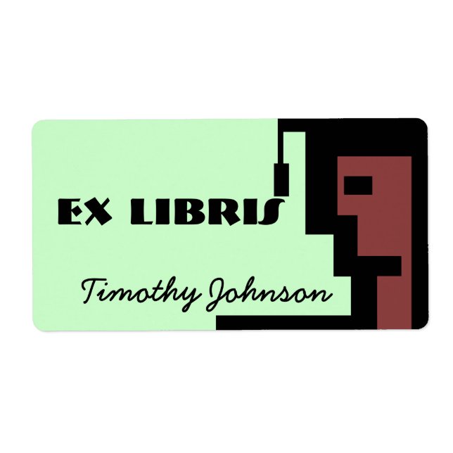 Plaque Ex Libris Nom École Géométrique Diplômée (Devant)