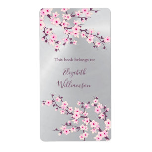 Plaque florale en argent rose cerisier