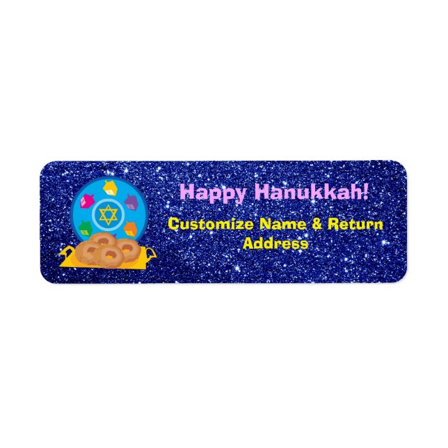 Plaque Hanoukka avec Parties scintillant Dreidels  (Devant)