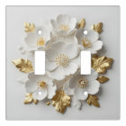 fleurs blanches sculptées et feuilles dorées flora