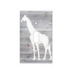 Girafe blanche sur le cabillot simple en bois gris