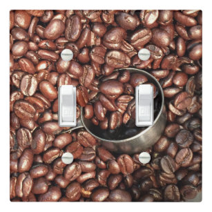 Plaque Interrupteur Grains de café et photographie de scoop