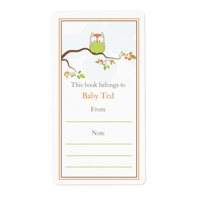 Plaque-livre pour bébé hibou (Devant)