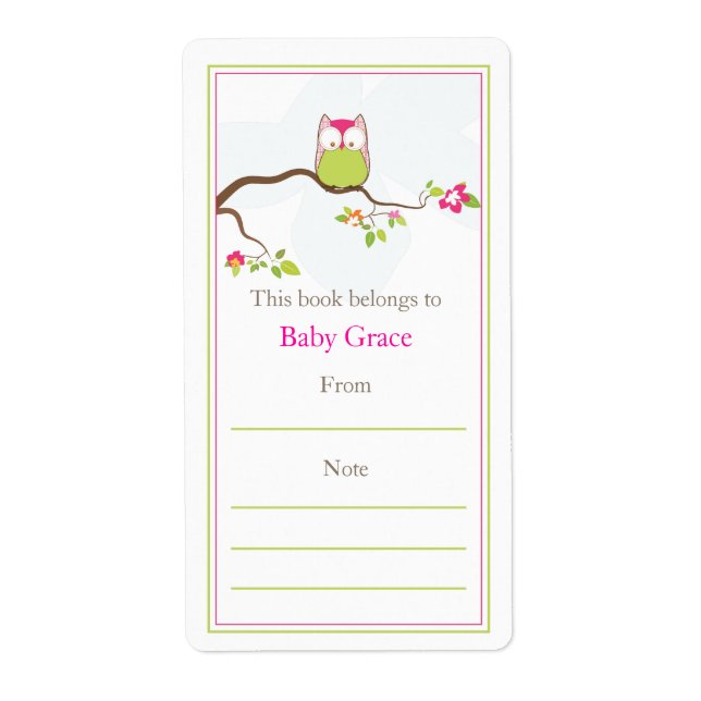 Plaque-livre pour bébé hibou (Devant)