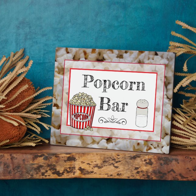 Plaque Mariage ou signalétique Baby shower Popcorn (Côté)