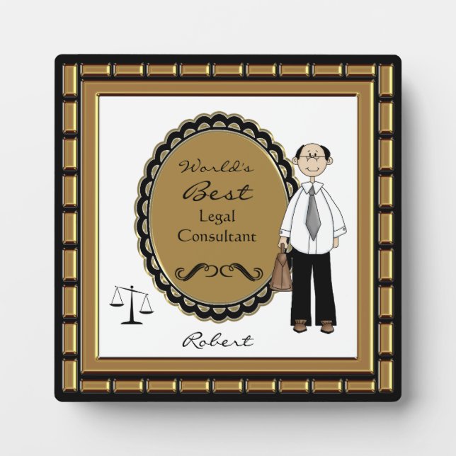 Plaque masculine du meilleur avocat du monde (Devant)