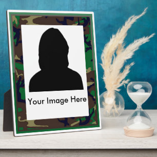 Plaque militaire commémorative en bois Camo