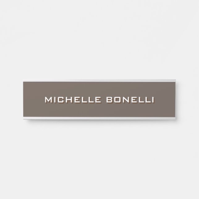 Plaque minimaliste Brown moderne (Devant)