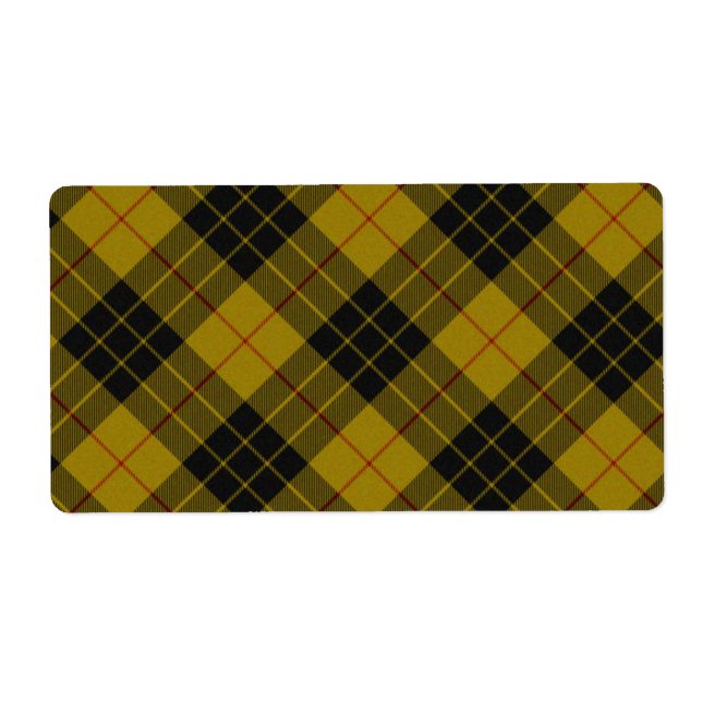 Plaque noire jaune tartan MacLeod (Devant)