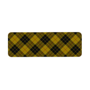 Plaque noire jaune tartan MacLeod