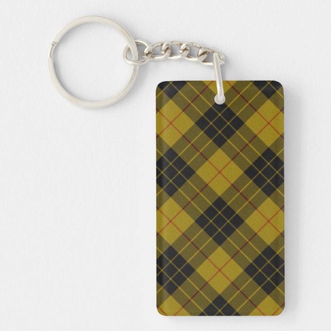 Plaque noire jaune tartan MacLeod (Devant)