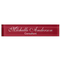 Plaque nominative de consultant de script carmin r