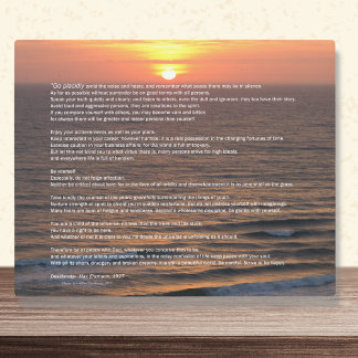 Plaque Ocean Sunrise Desiderata