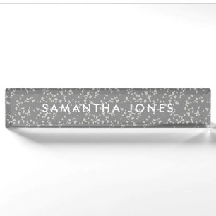 Plaque Personnalisée Classique en Terrazzo Gris Bl