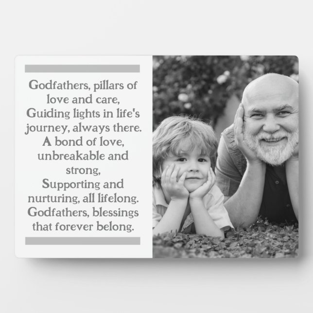 Plaque personnalisée Parrain et Enfant d'Or avec l (Devant)