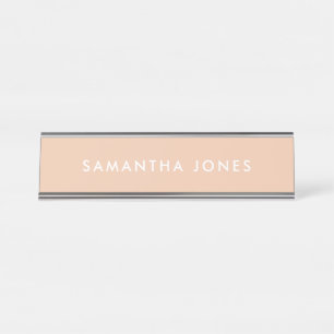 Plaque Personnalisée Simple Moderne Beige