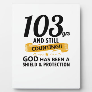 Plaque Photo 103 ans et toujours en cours d'anniversaire