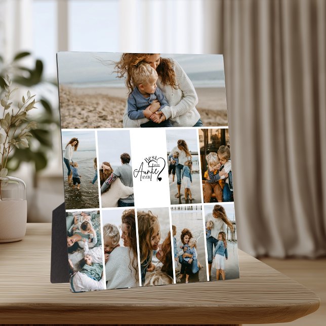 Plaque Photo 10 Personalized Best Aunt Photo Collage (Créateur téléchargé)