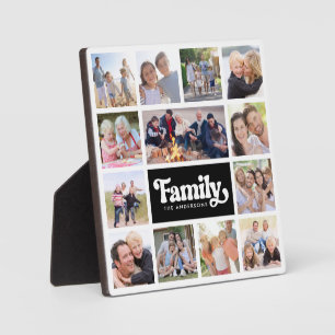 Plaque Photo 13 Photos Collage Famille Monogramme