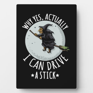 Plaque Photo 18Why Yes Actually I Can Drive A Stick Funny Witch