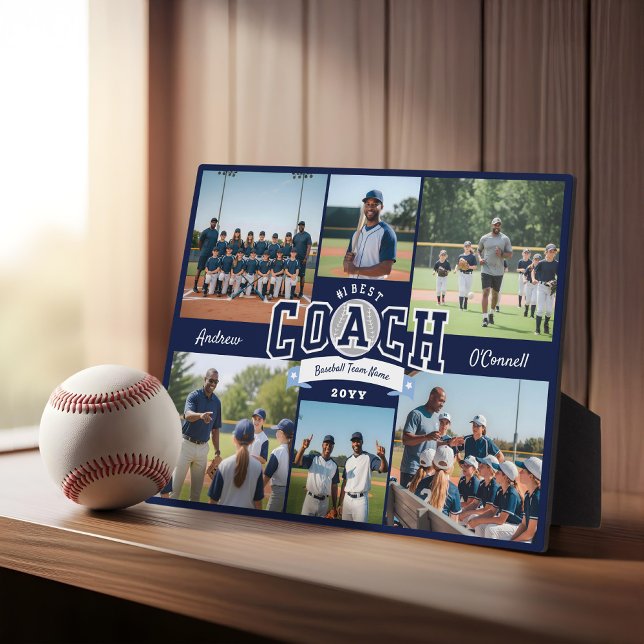 Plaque Photo #1 Best Coach Team Photo Collage Appreciation Gift (#1 Best Coach Team Photo Collage Appreciation Gift Plaque)