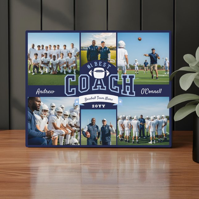 Plaque Photo #1 Best Football Coach Photo Appreciation Gift (#1 Best Football Coach Photo Appreciation Gift Plaque)
