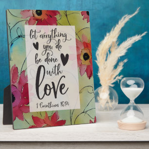 Plaque Photo 1 Corinthiens 16 14 Que tout soit fait dans l'Amou