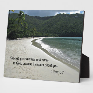 Plaque Photo 1 Pierre 5:7 Donnez à Dieu toutes vos soucis et vo