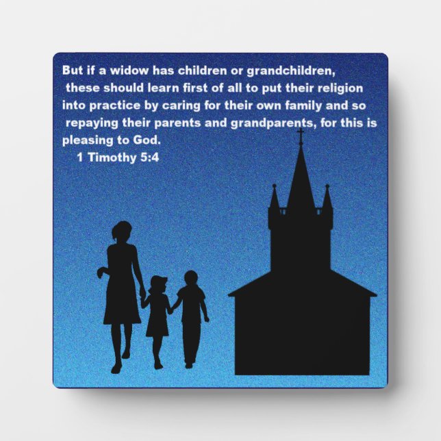 Plaque Photo 1 Timothée 5:4 (Devant)
