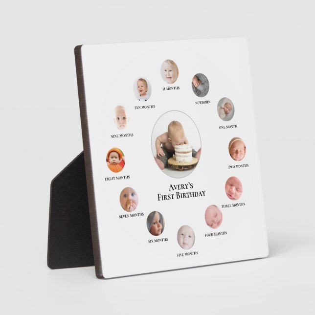 Plaque Photo 1ère année de bébé 12 mois Photo souvenirs (Recto)