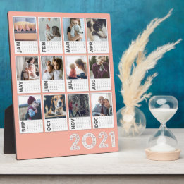 Plaque Photo 2021 Calendrier du bureau - photo moderne Collage