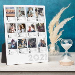 Plaque Photo 2021 Calendrier du bureau - photo moderne Collage