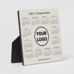 Plaque Photo 2023 Calendar Company Logo Beige Business