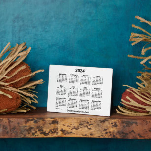 Plaque Photo 2024 White Desk Calendar by Janz 5x7